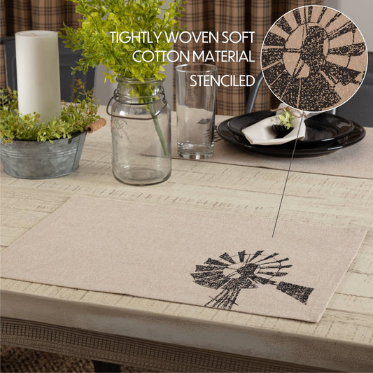 Charcoal Windmill Placemat (Set of 4)